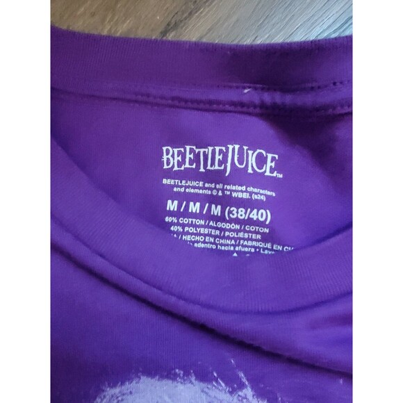 Beetlejuice Men's Purple Graphic Face Shirt Size M (38-40) Horror EUC - Picture 3 of 3